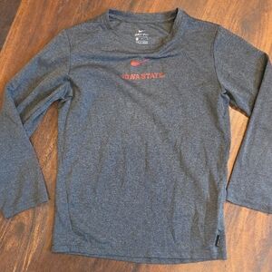 Nike,L, Charcoal Long Sleeve Tee with Red Accents Iowa State